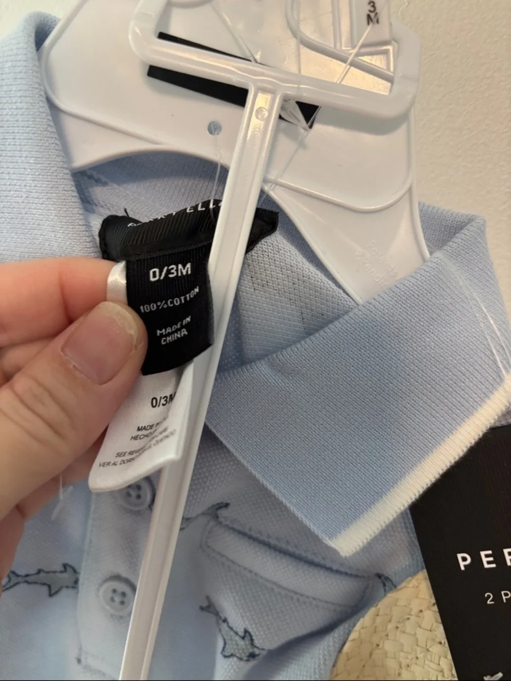 Perry Ellis Light Blue Shark Polo with Navy Shorts